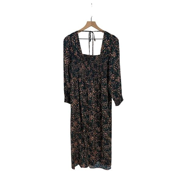 Ingrid & Isabel Smock Bodice Printed Square Neck Midi Maternity Dress Womens XL - Picture 2 of 8